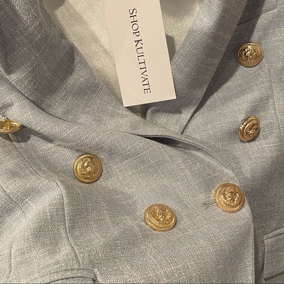 💙Shop Kultivate Emmy Light Blue Blazer💙 - Picture 4 of 6
